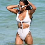 Christina Milian Hard Nipples in See Through Wet White Bikini