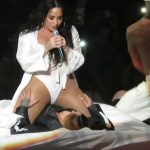 Demi Lovato Lesiban Sex Show Tight White Bodysuit