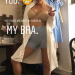 Katharine McPhee in a nude bra and blue tight panties