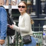 Lily Rose Depp Hard Nipples in a Nude Sweater