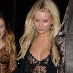 Lottie Moss Big Tits in a See Through Black Lace Bra