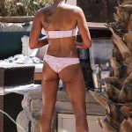 Mel B Ass in a White Bikini on Vacation in Palm Springs
