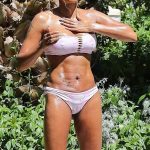 Mel B Tits in a White Bikini on Vacation in Palm Springs