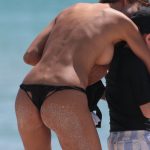 Patricia Gloria Contreras Topless Ass in a Black Thong on the Beach