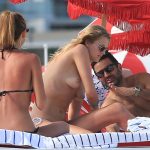 Toni Garrn and Alina Baikova topless and bikinis in miami
