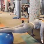 madelaine petsch ass workout in tight grey leggings