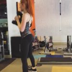 madelaine petsch booty workout in tight black leggings