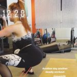madelaine petsch booty workout in tight black leggings -20
