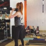 madelaine petsch booty workout in tight black leggings 8