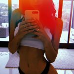 Alexis Ren Slutty Black Thong Mirror Selfie