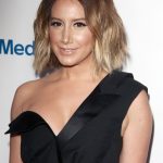 Ashley Tisdale Tits Out in a Black Dress for an Event