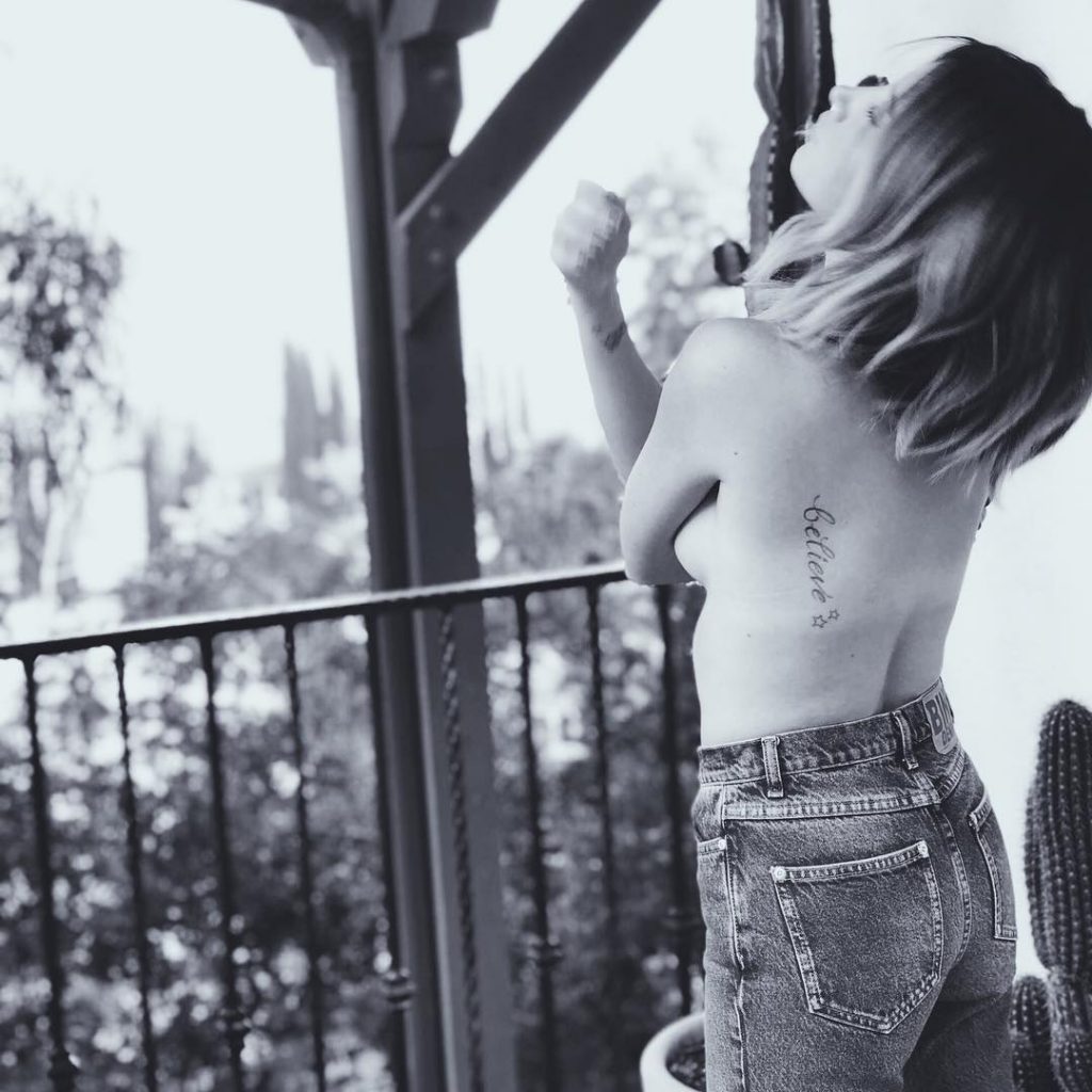 Ashley Tisdale Topless Covering her Nipples