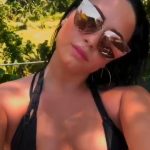 Demi Lovato Big Tits in a Black Bikini