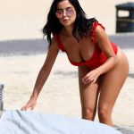 Demi Rose Black Big tits and Ass in red swimsuit
