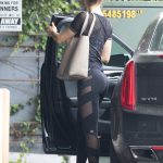 Emmy Rossum Cameltoe and Ass in Tight Black Leggings