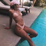 Halsey Tits in Pink Bikini