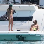 Heidi Klum Tits out on a Yacht in a Bikini