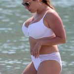 Kelly Brook Big Fat Tits in White Bikini