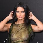 Kendall Jenner Tits and Nipples in a See Through Dress Nude Panties