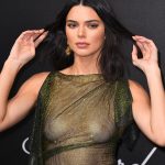 Kendall Jenner Tits and Nipples in a See Through Dress Nude Panties