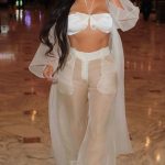 Kim Kardashian Pussy in See Through White Pants