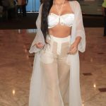 Kim Kardashian Pussy in See Through White Pants