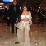 Kim Kardashian Pussy in See Through White Pants