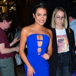 Lea Michele Big Tits in Blue Dress Engagment Ring