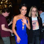Lea Michele Big Tits in Blue Dress Engagment Ring