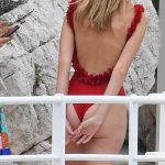 Nadine Leopold Red Swimsuit Up Ass and Tits