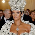 Rihanna Big Tits in a short white dress at the MET 4