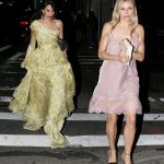 Sienna Miller Almost NIp Slip in a Pink Silk Dress