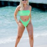 Tallia Storm Tits and Ass in a Green Bikini on the Beach