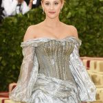 lili reinhart tits and legs in a silver dress at the MET