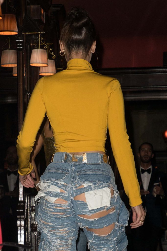 Bella Hadid Ass in Ripped Jeans