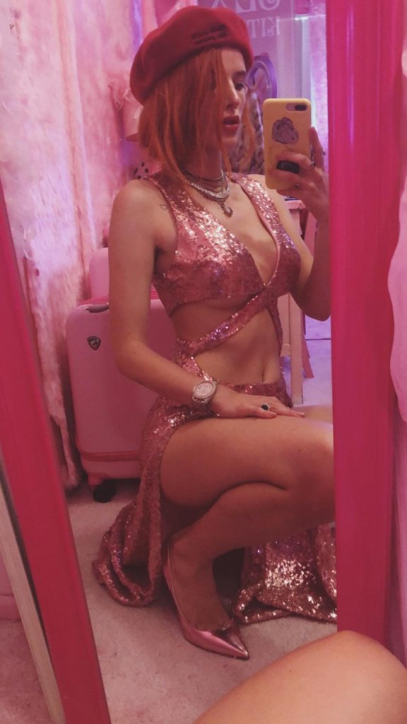 Bella Thorne Tits and Ass in Pink Dress