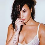 Demi Lovato Nipples See Through Lace Bra
