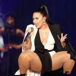 Demi Lovato Slutty Cleavage on Stage