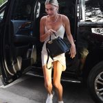 Hailey Baldwin Tits Out for Chruch