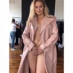 Iskra Lawrence Flashing her Tits and Pussy in Trench