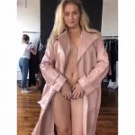 Iskra Lawrence Flashing her Tits and Pussy in Trench