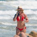 Mandy Rose WWE Tits and Ass in A Red Bikini