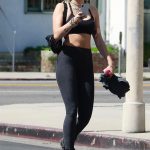 Miley Cyrus Sports Bra and Tight Leggings 1
