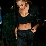 Tinashe tits out in black crop top