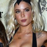 Halsey Pussy Print in Tight Black Lingerie