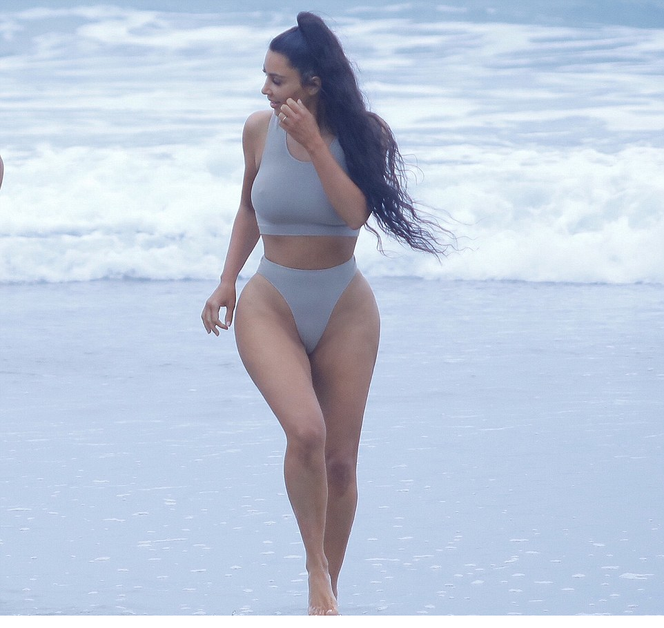 Kim Kardashian Ant Body Fake Ass Bikini on the Beach