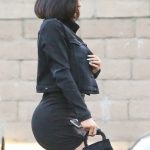 Kylie Jenner Big Fake ASs Tight Black Shorts