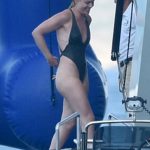 Lindsey Vonn Ass and Hard Nipples in Wet Black Thong Bikini on Boat