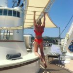 Lindsey Vonn Ass in Red Bikini on a Boat