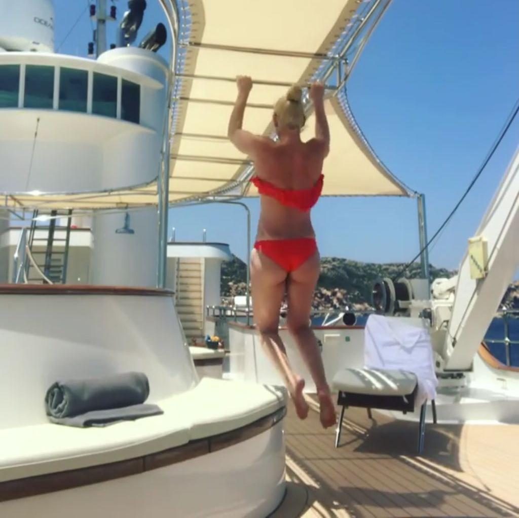Lindsey Vonn Ass in Red Bikini on a Boat
